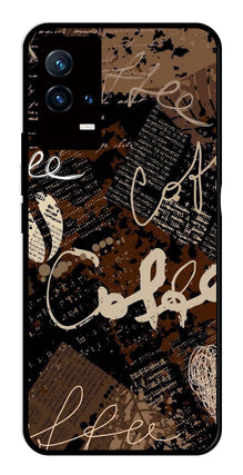 Coffee Pattern Metal Mobile Case for iQOO 8 5G