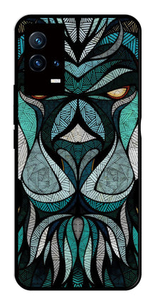 Lion Pattern Metal Mobile Case for iQOO 8 5G