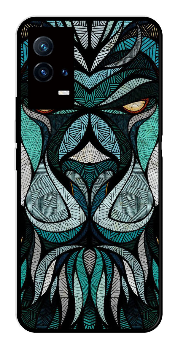 Lion Pattern Metal Mobile Case for iQOO 8 5G   (Design No -40)