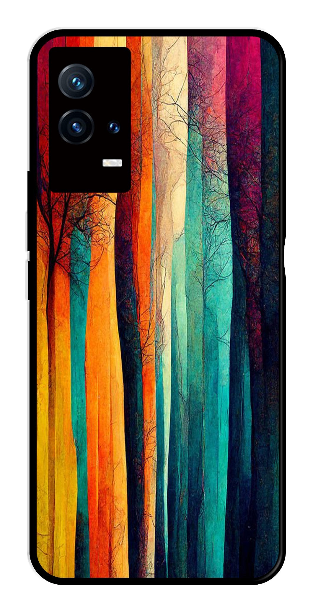 Modern Art Colorful Metal Mobile Case for iQOO 8 5G   (Design No -47)