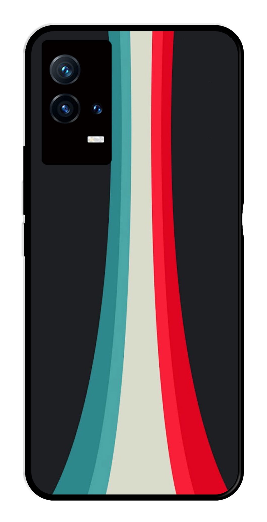 Modern Art Colorful Metal Mobile Case for iQOO 8 5G   (Design No -48)