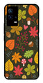 Leaves Design Metal Mobile Case for iQOO 8 5G   (Design No -51)