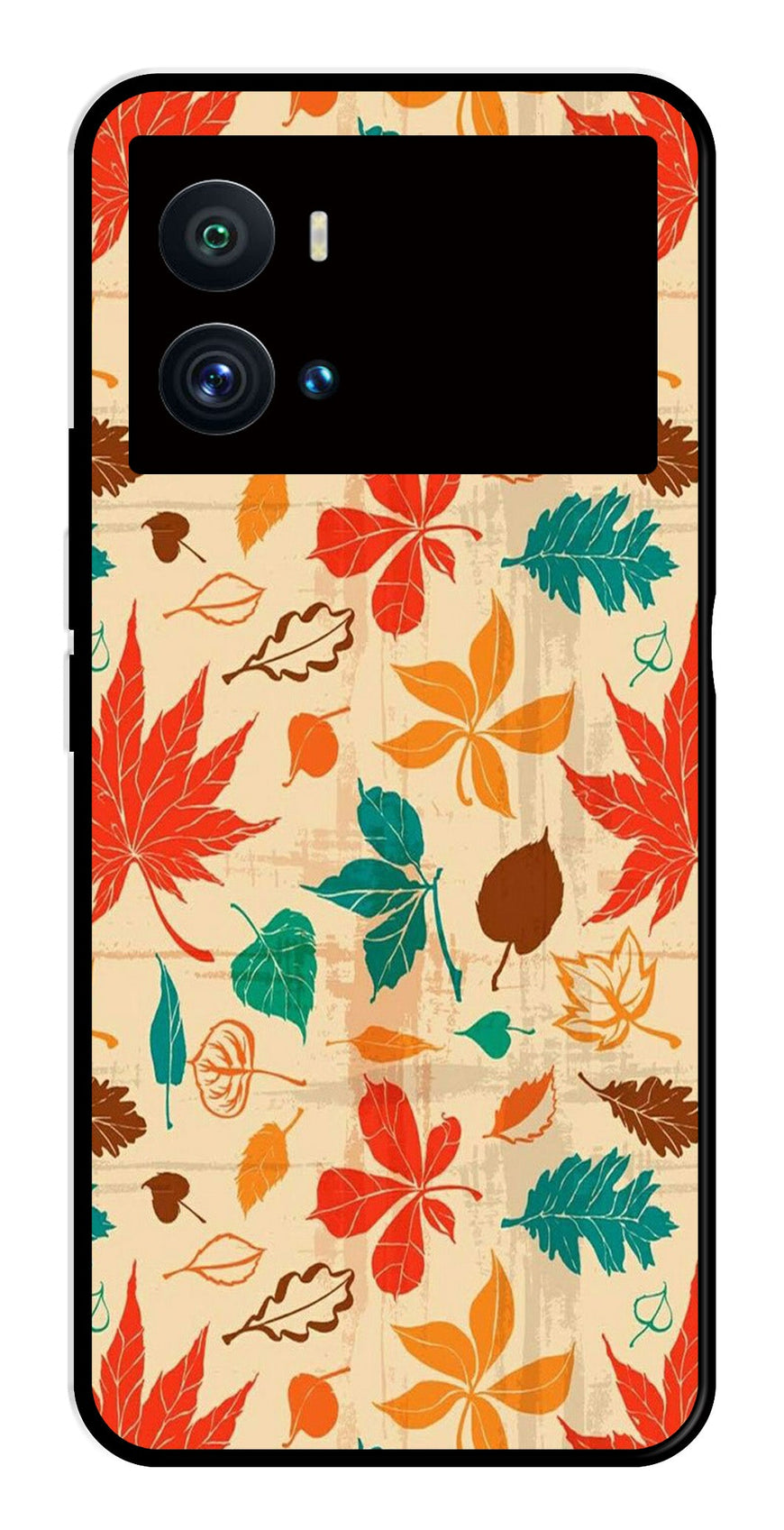 Leafs Design Metal Mobile Case for iQOO 9 Pro   (Design No -14)