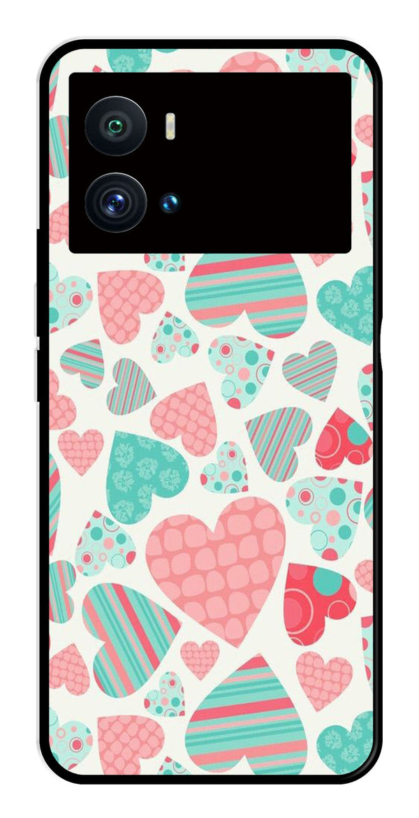 Hearts Pattern Metal Mobile Case for iQOO 9 Pro   (Design No -22)