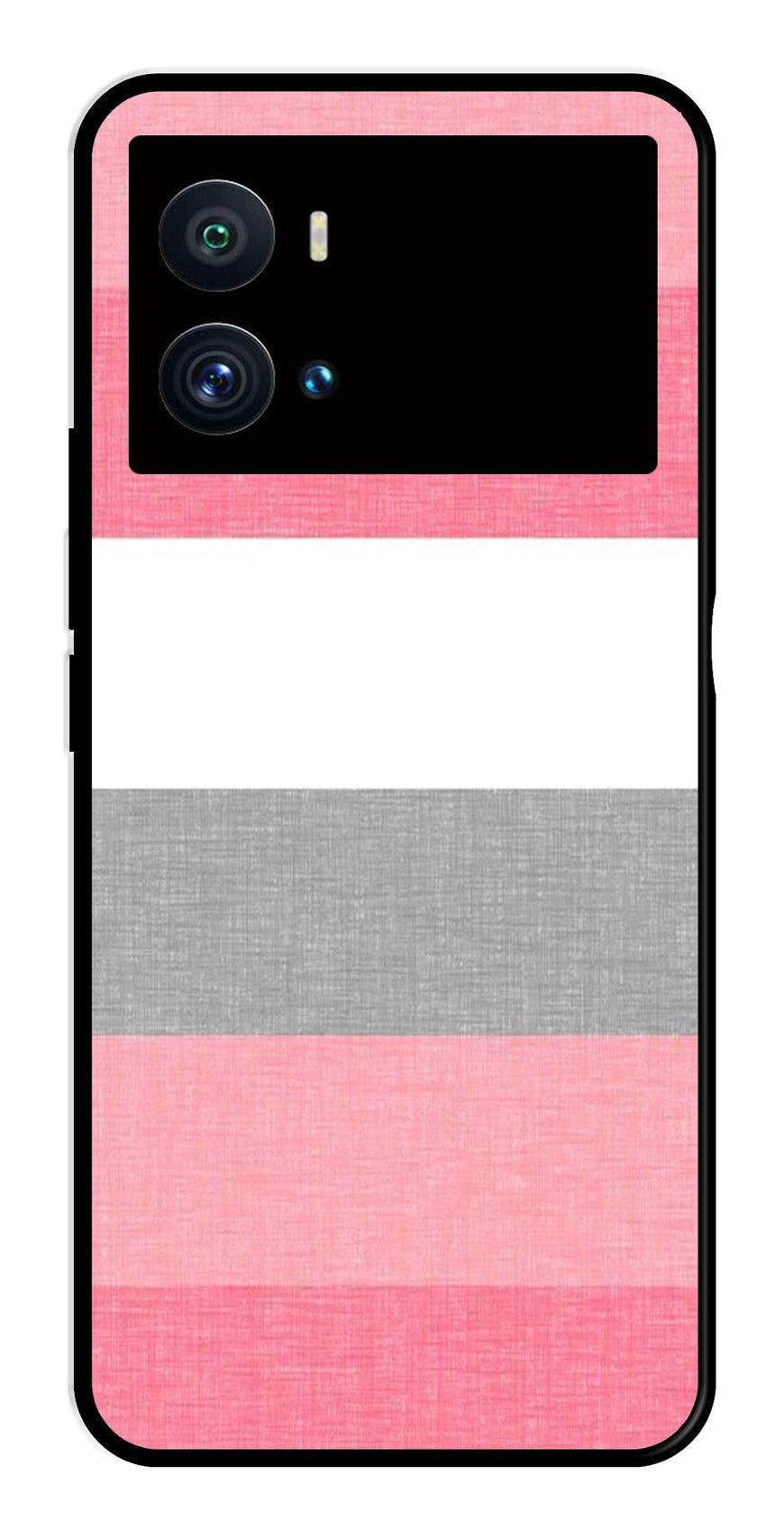 Pink Pattern Metal Mobile Case for iQOO 9 Pro   (Design No -23)