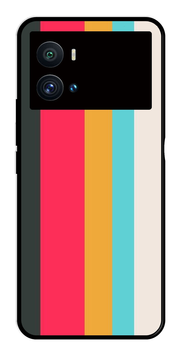 Muted Rainbow Metal Mobile Case for iQOO 9 Pro   (Design No -31)