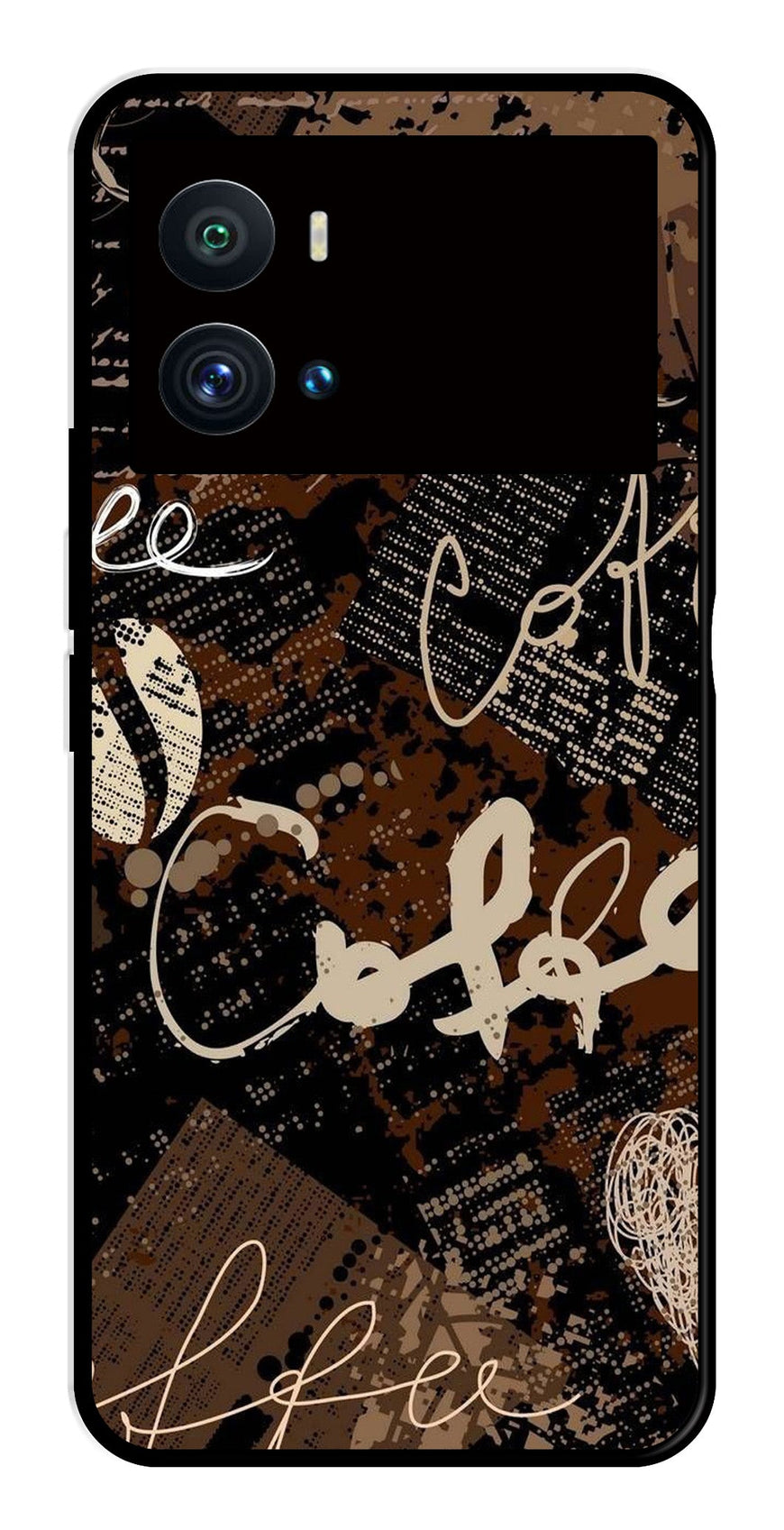 Coffee Pattern Metal Mobile Case for iQOO 9 Pro   (Design No -37)