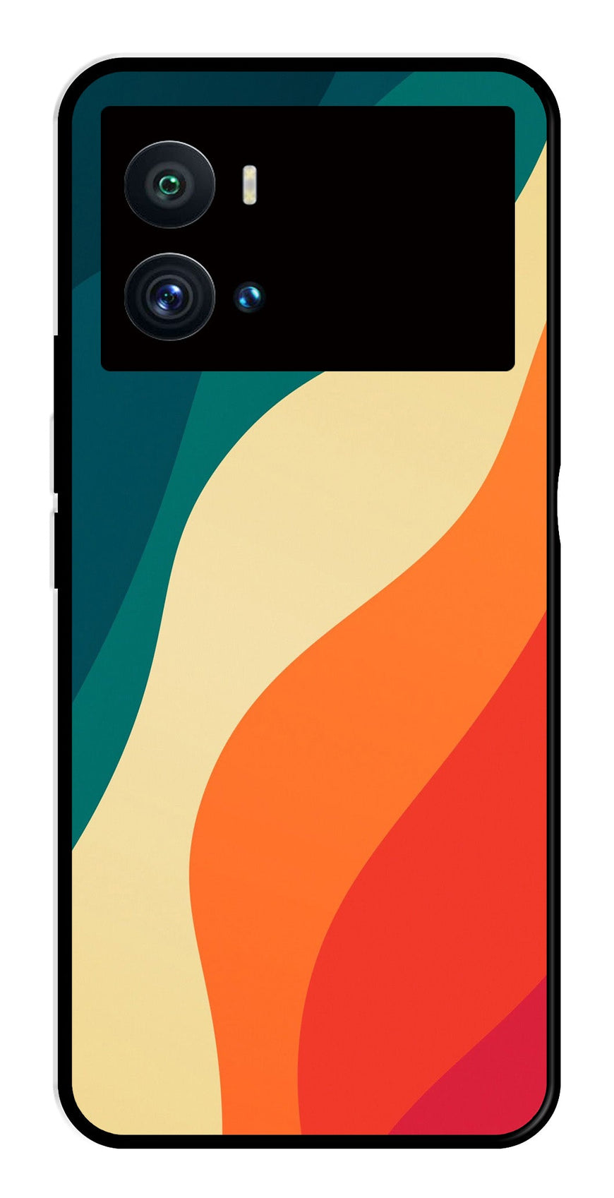 Muted Rainbow Metal Mobile Case for iQOO 9 Pro   (Design No -39)