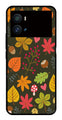 Leaves Design Metal Mobile Case for iQOO 9 Pro   (Design No -51)
