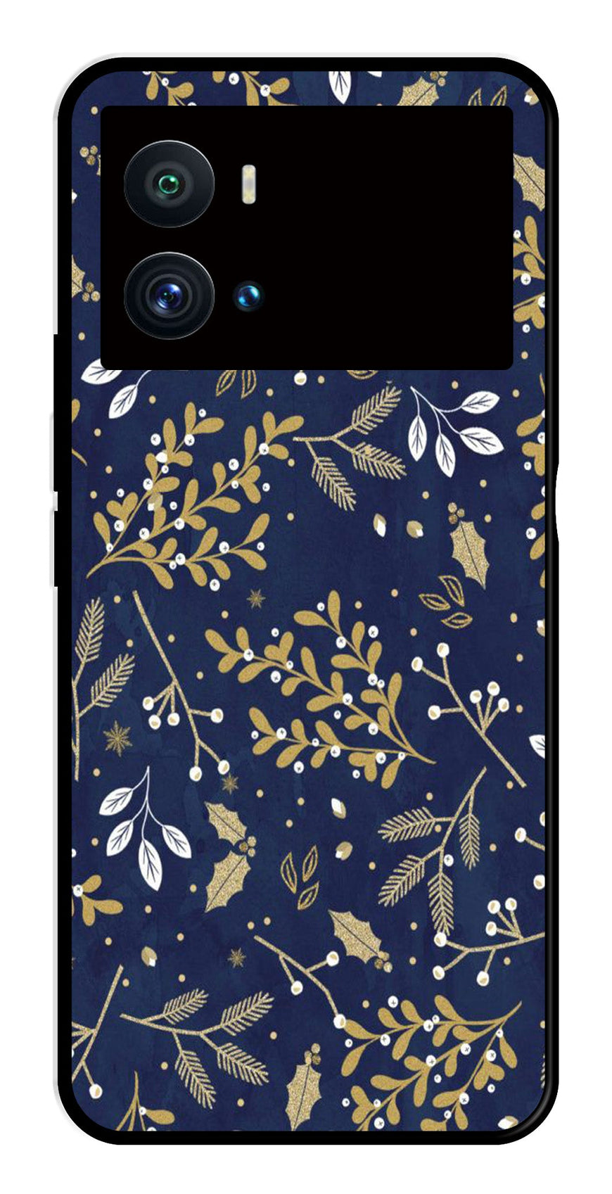 Floral Pattern  Metal Mobile Case for iQOO 9 Pro   (Design No -52)