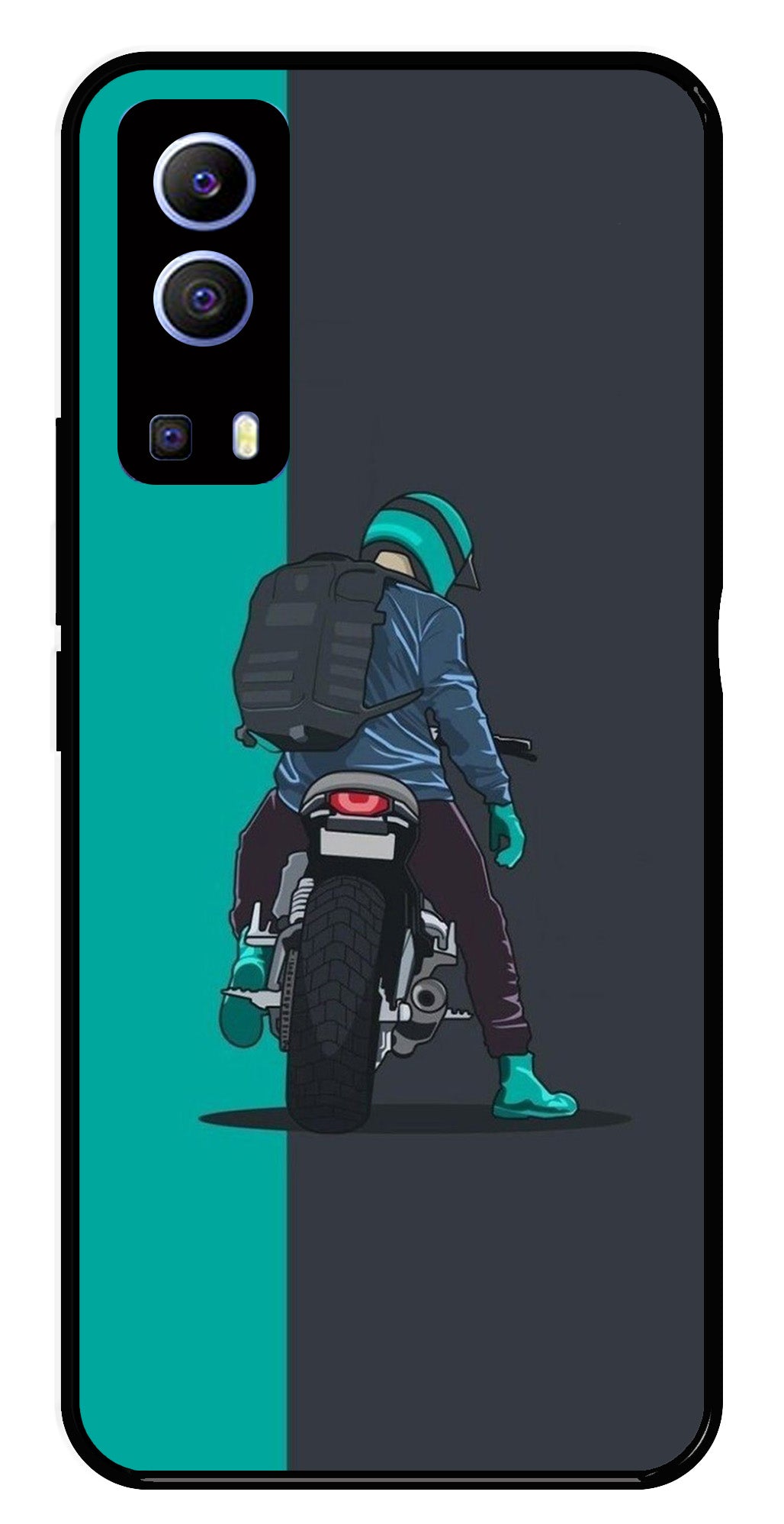 Bike Lover Metal Mobile Case for iQOO Z3   (Design No -05)