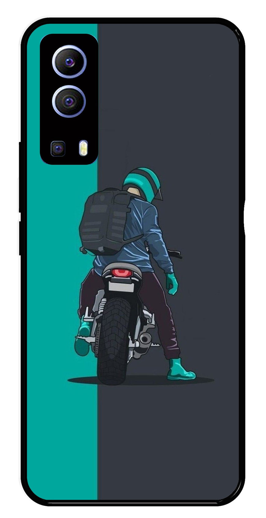Bike Lover Metal Mobile Case for iQOO Z3   (Design No -05)