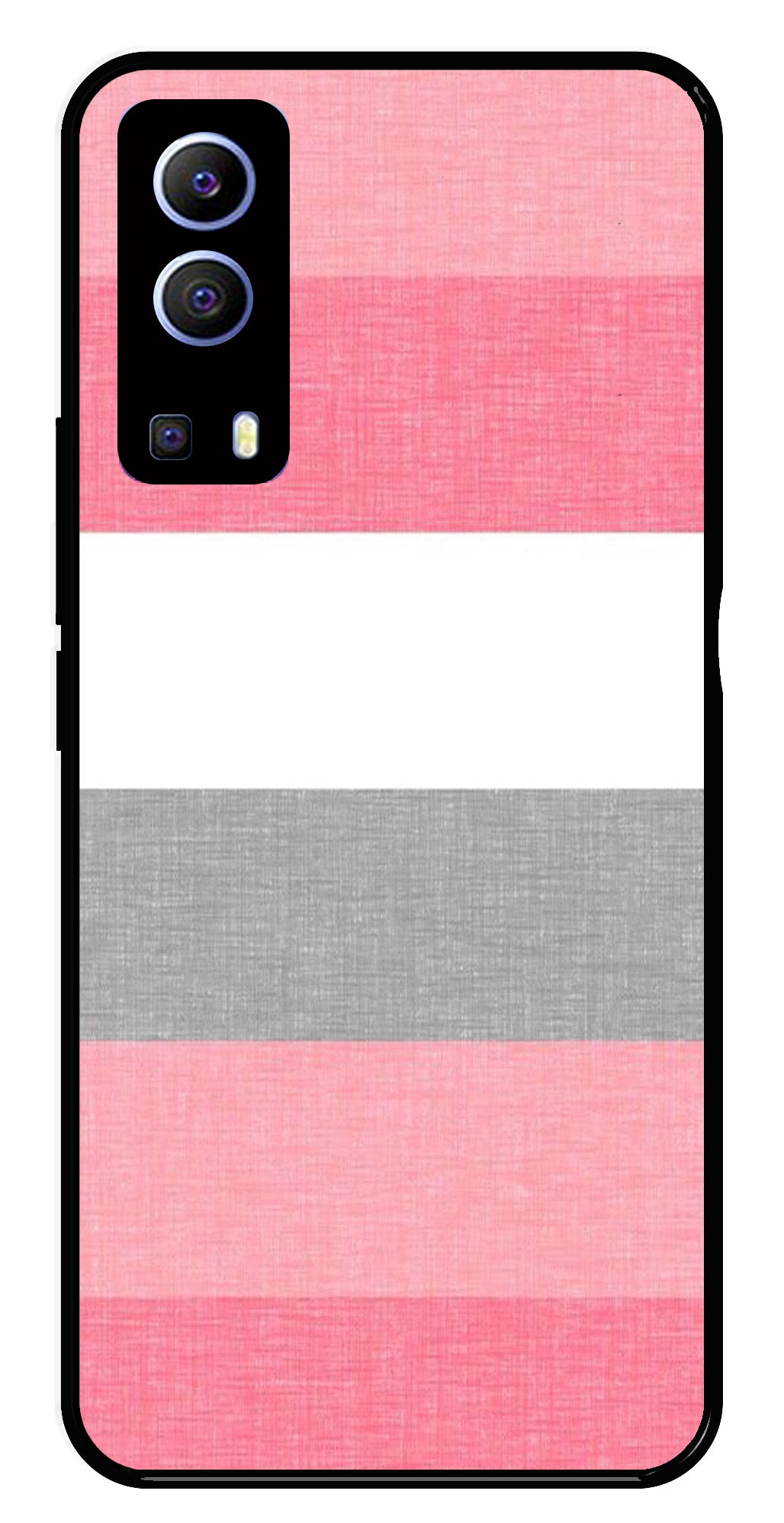 Pink Pattern Metal Mobile Case for iQOO Z3   (Design No -23)