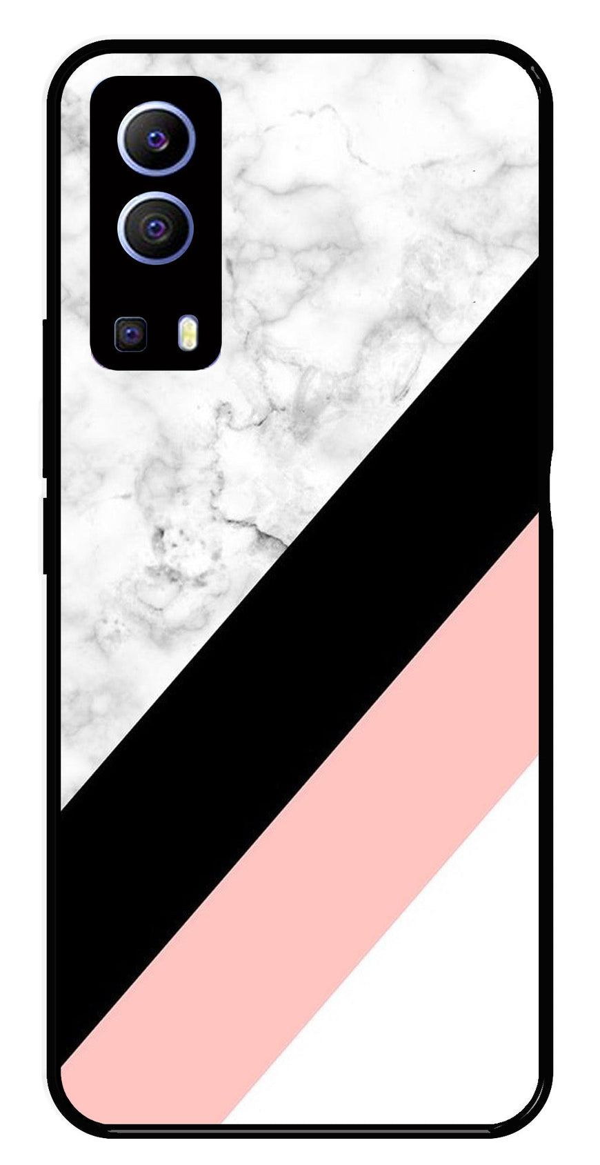 Marble Design Metal Mobile Case for iQOO Z3   (Design No -24)