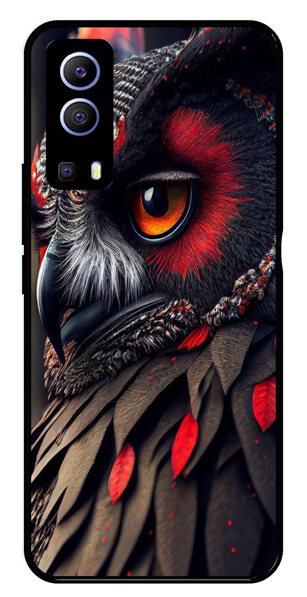 Owl Design Metal Mobile Case for iQOO Z3   (Design No -26)