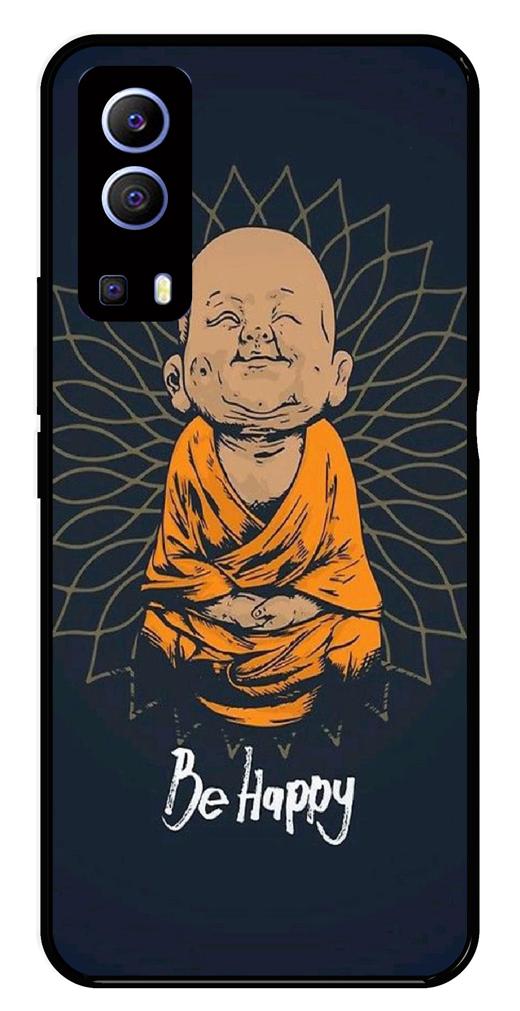 Be Happy Metal Mobile Case for iQOO Z3   (Design No -27)