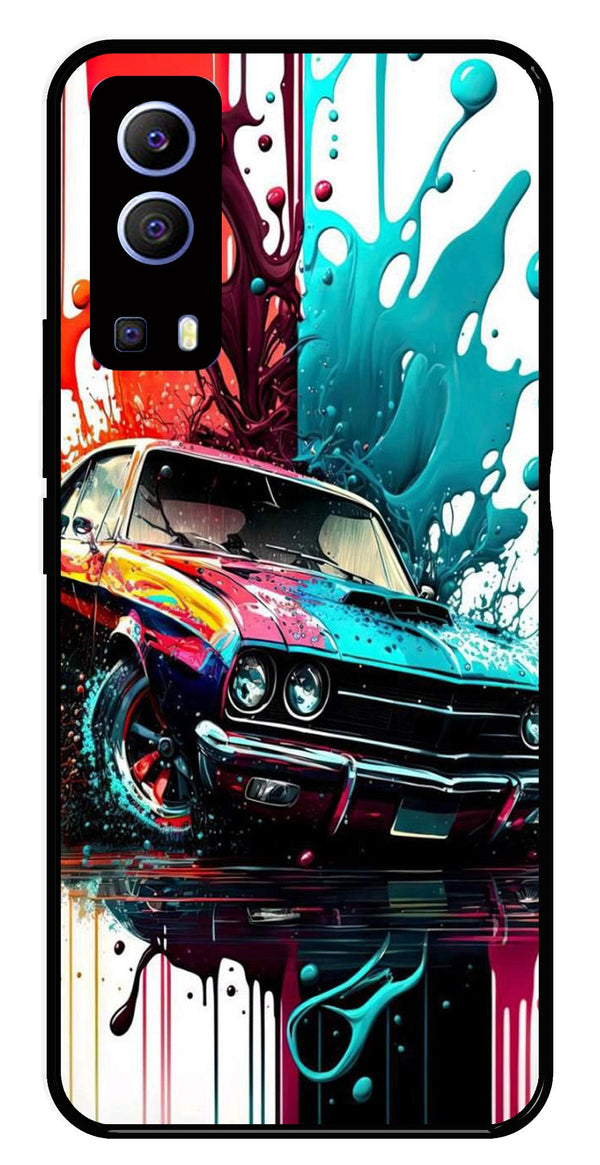 Vintage Car Metal Mobile Case for iQOO Z3   (Design No -29)