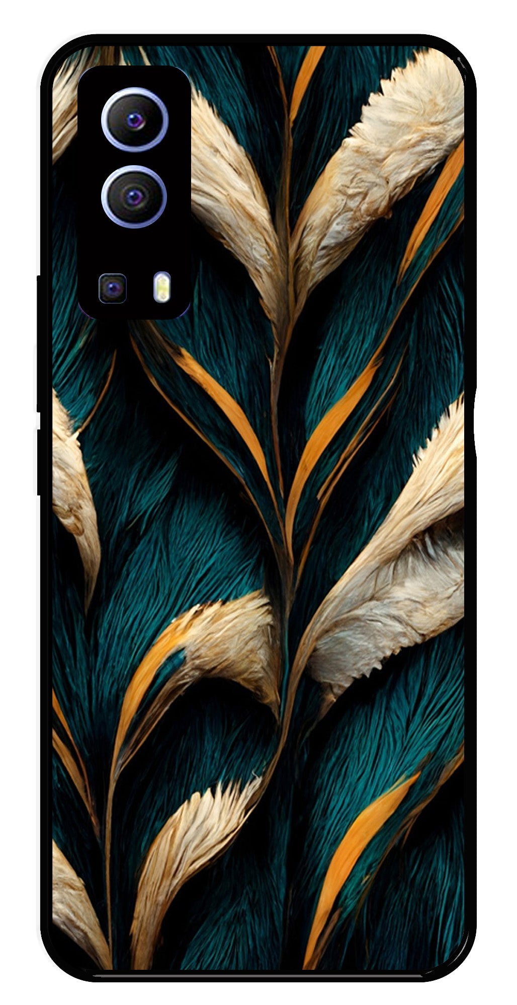 Feathers Metal Mobile Case for iQOO Z3   (Design No -30)