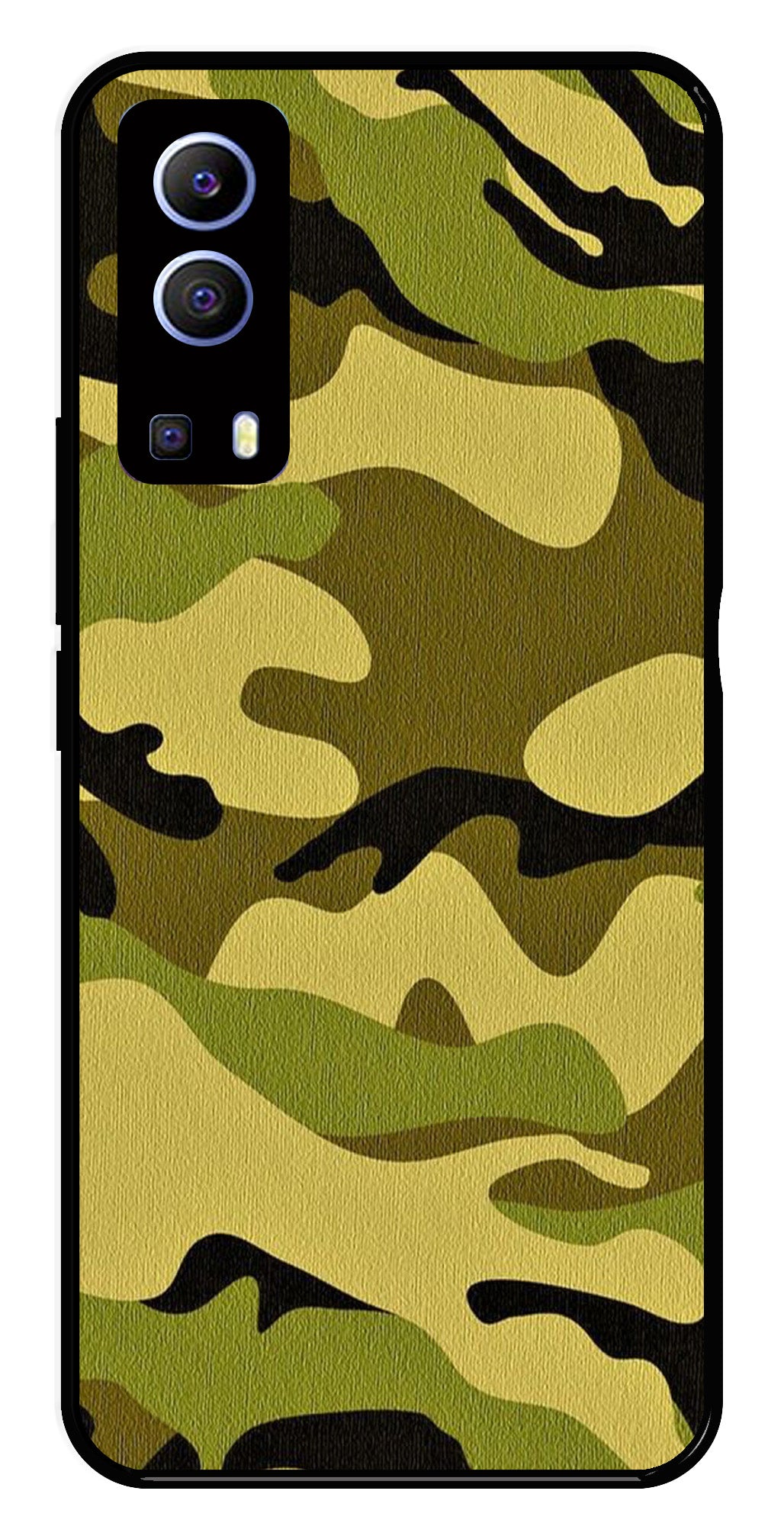 Army Pattern Metal Mobile Case for iQOO Z3   (Design No -35)