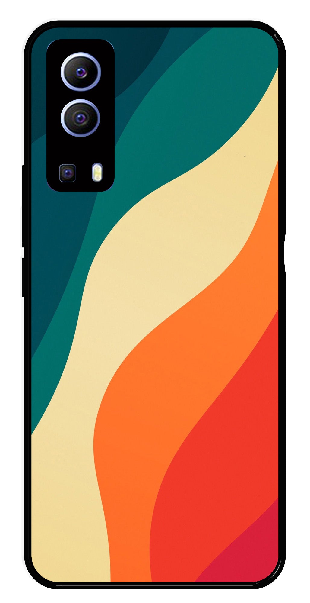 Muted Rainbow Metal Mobile Case for iQOO Z3   (Design No -39)