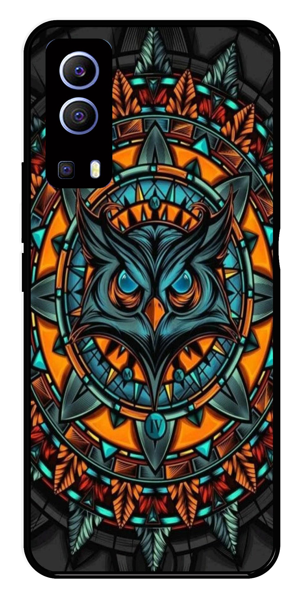 Owl Pattern Metal Mobile Case for iQOO Z3   (Design No -42)