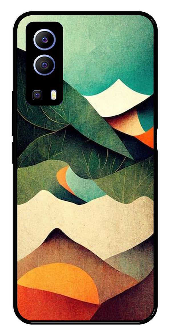 MultiColor Pattern Metal Mobile Case for iQOO Z3   (Design No -43)