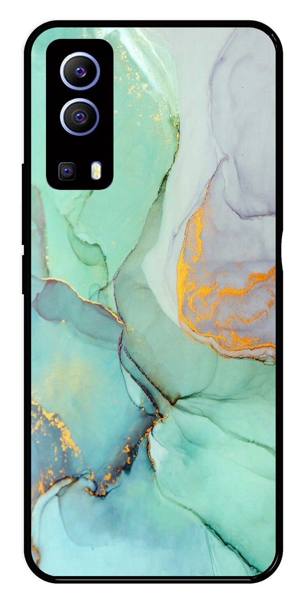 Marble Design Metal Mobile Case for iQOO Z3   (Design No -46)