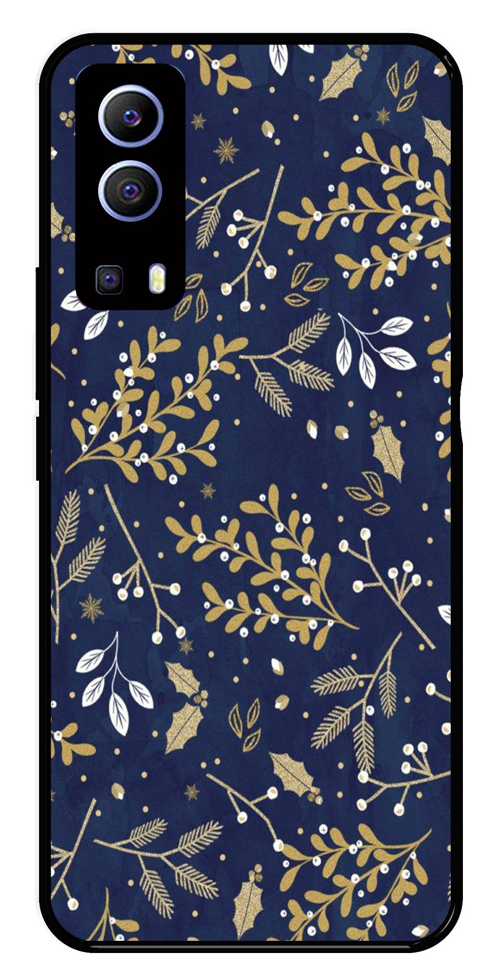 Floral Pattern  Metal Mobile Case for iQOO Z3   (Design No -52)