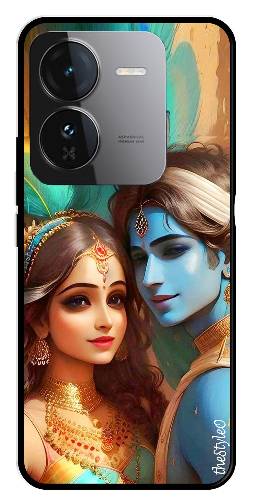 Lord Radha Krishna Metal Mobile Case for iQOO Z9 5G (Design No -01)