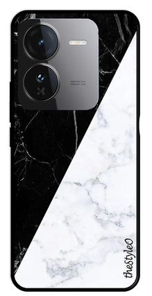 Black White Marble Design Metal Mobile Case for iQOO Z9 5G