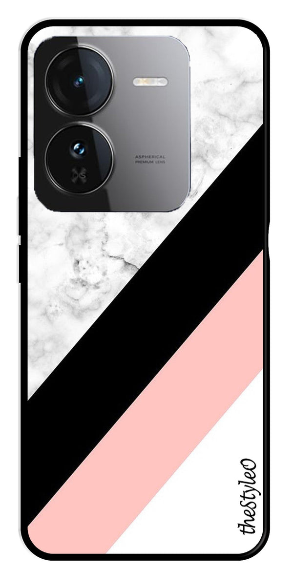 Pink Pattern Metal Mobile Case for iQOO Z9 5G (Design No -23)