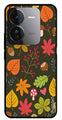 Flower Leaves Design Metal Mobile Case for iQOO Z9 5G (Design No -50)