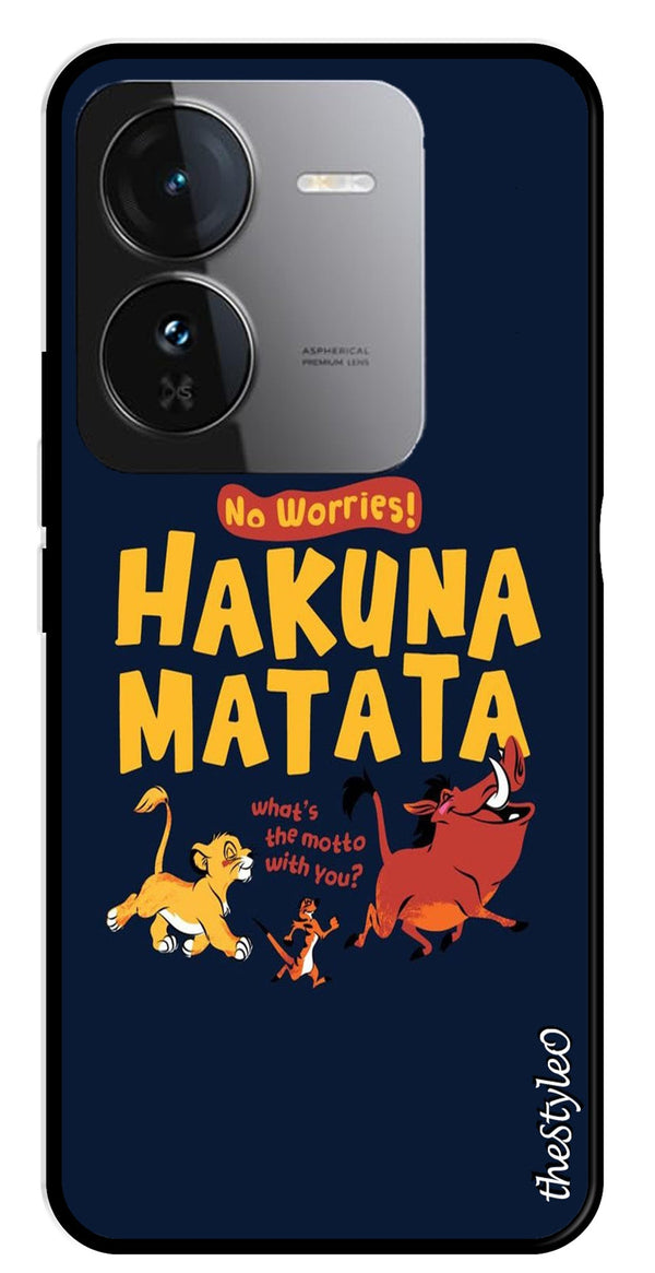 Hakuna Matata Metal Mobile Case for iQOO Z9 5G (Design No -62)