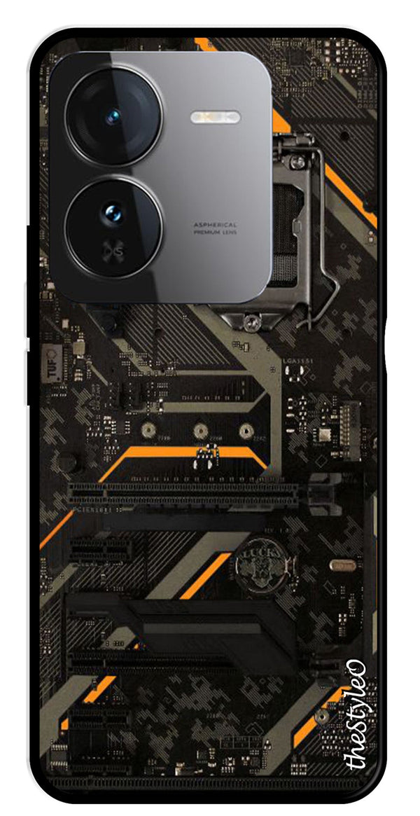 Circuit Design Metal Mobile Case for iQOO Z9 5G (Design No -63)