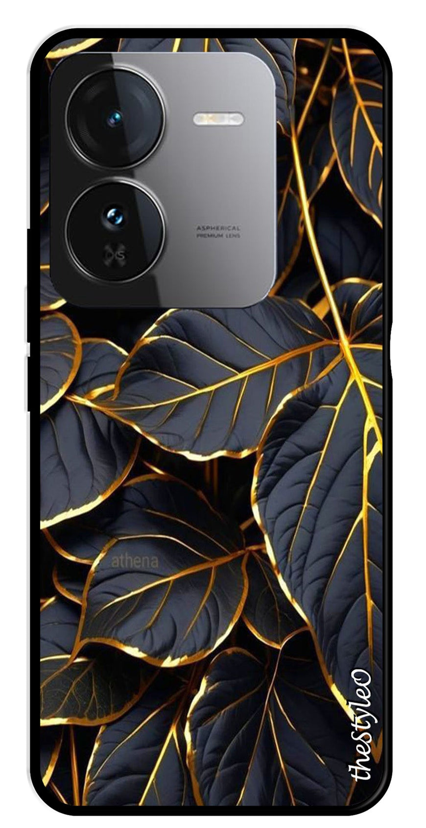 Gold Leaf Metal Mobile Case for iQOO Z9 5G (Design No -73)