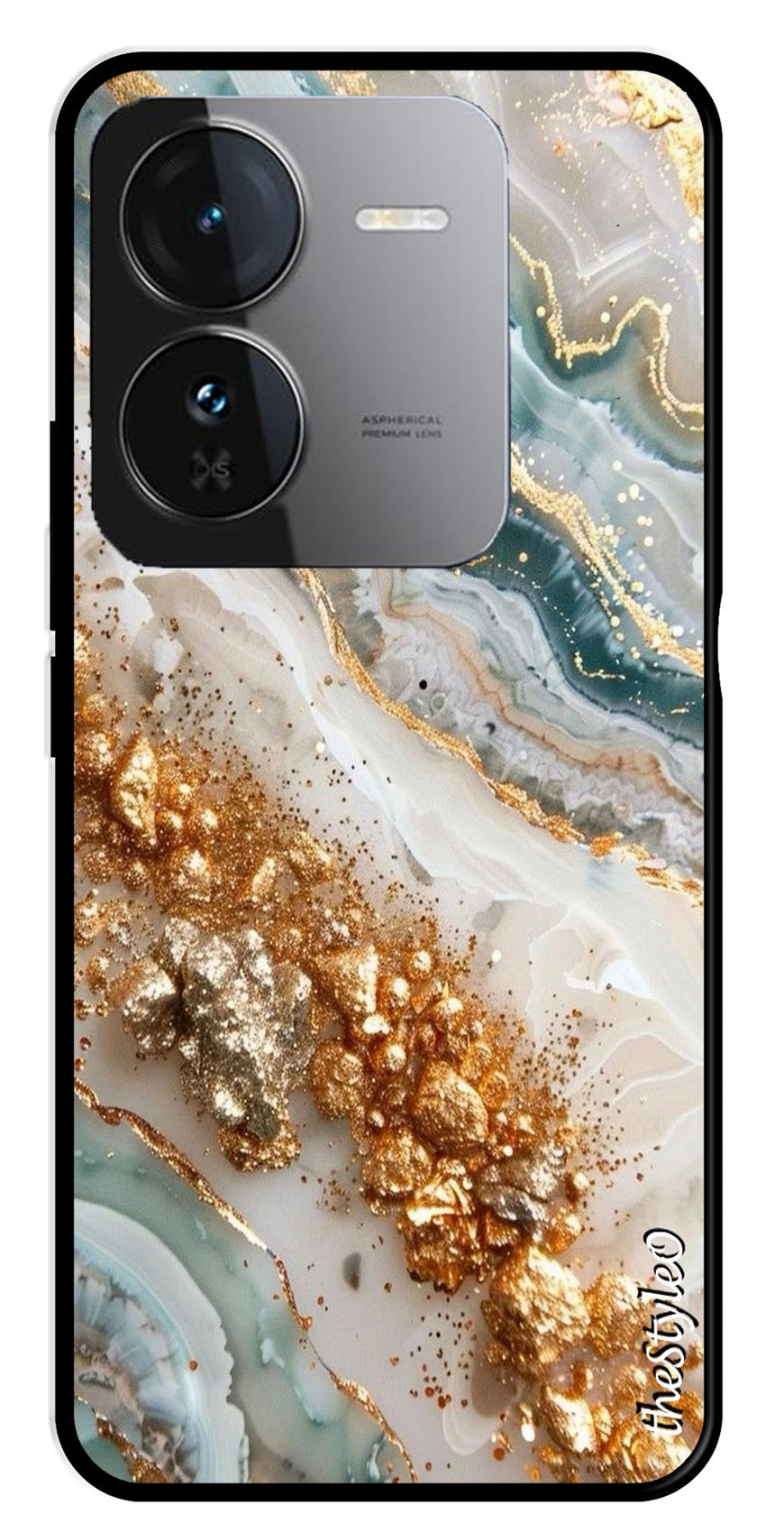 Marble Design Metal Mobile Case for iQOO Z9 5G (Design No -92)