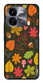 Flower Leaves Design Metal Mobile Case for iQOO Z9X 5G (Design No -50)