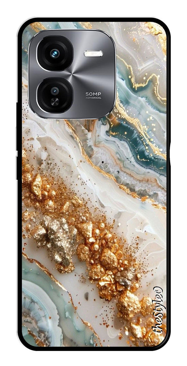 Marble Design Metal Mobile Case for iQOO Z9X 5G (Design No -92)