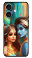 Lord Radha Krishna Metal Mobile Case for iPhone 16 (Design No -01)