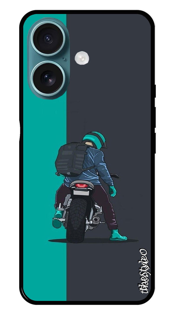 Bike Lover Metal Mobile Case for iPhone 16 (Design No -05)