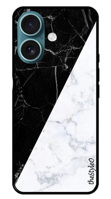 Black White Marble Design Metal Mobile Case for iPhone 16