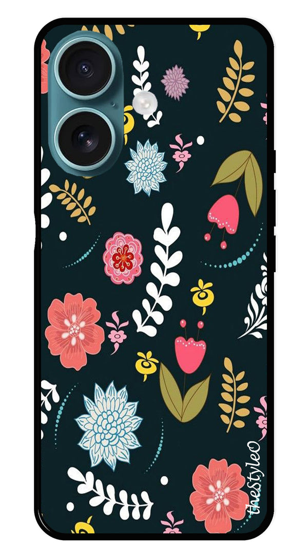 Floral Pattern2 Metal Mobile Case for iPhone 16 (Design No -12)