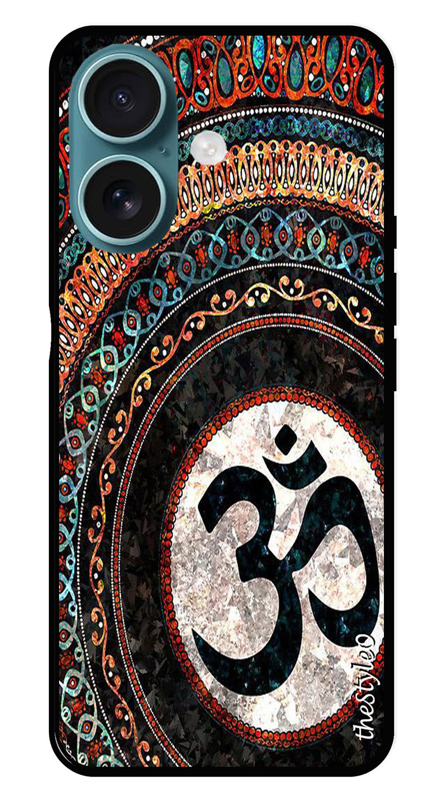 Leafs Design Metal Mobile Case for iPhone 16 (Design No -14)