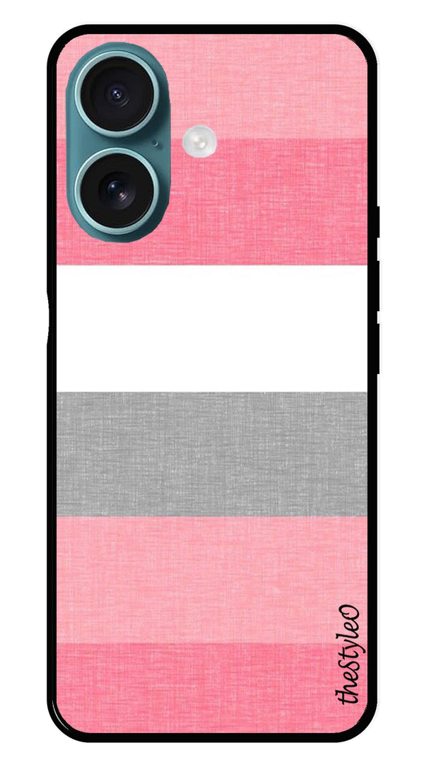 Hearts Pattern Metal Mobile Case for iPhone 16 (Design No -22)
