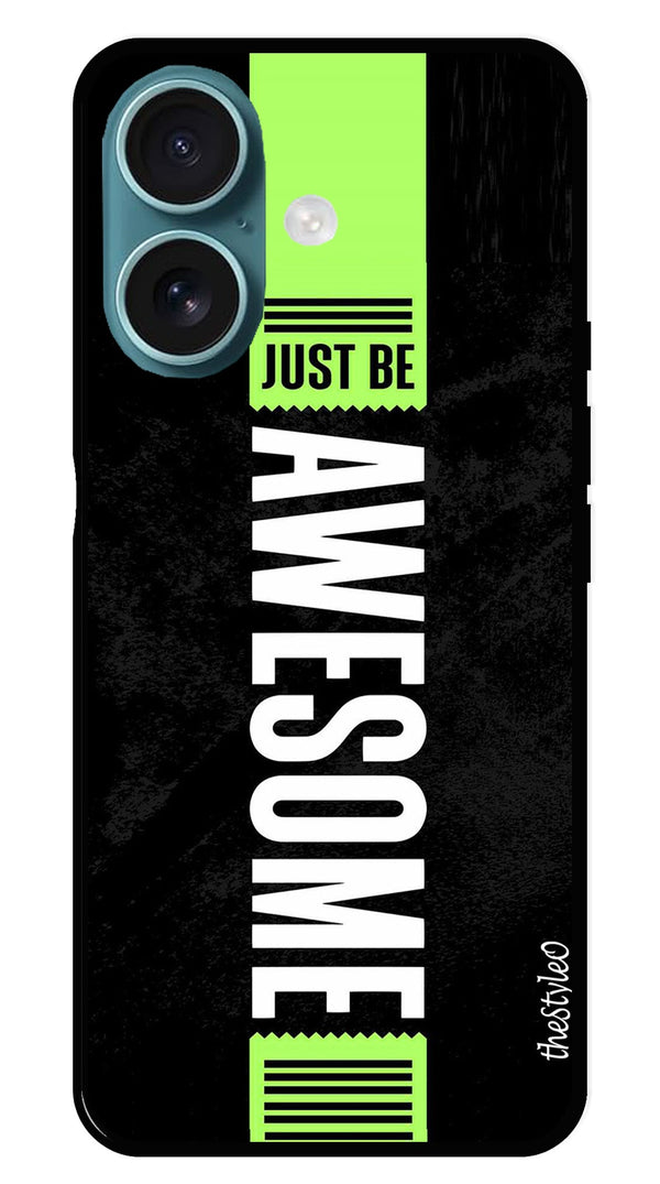 Alphabets Metal Mobile Case for iPhone 16 (Design No -32)