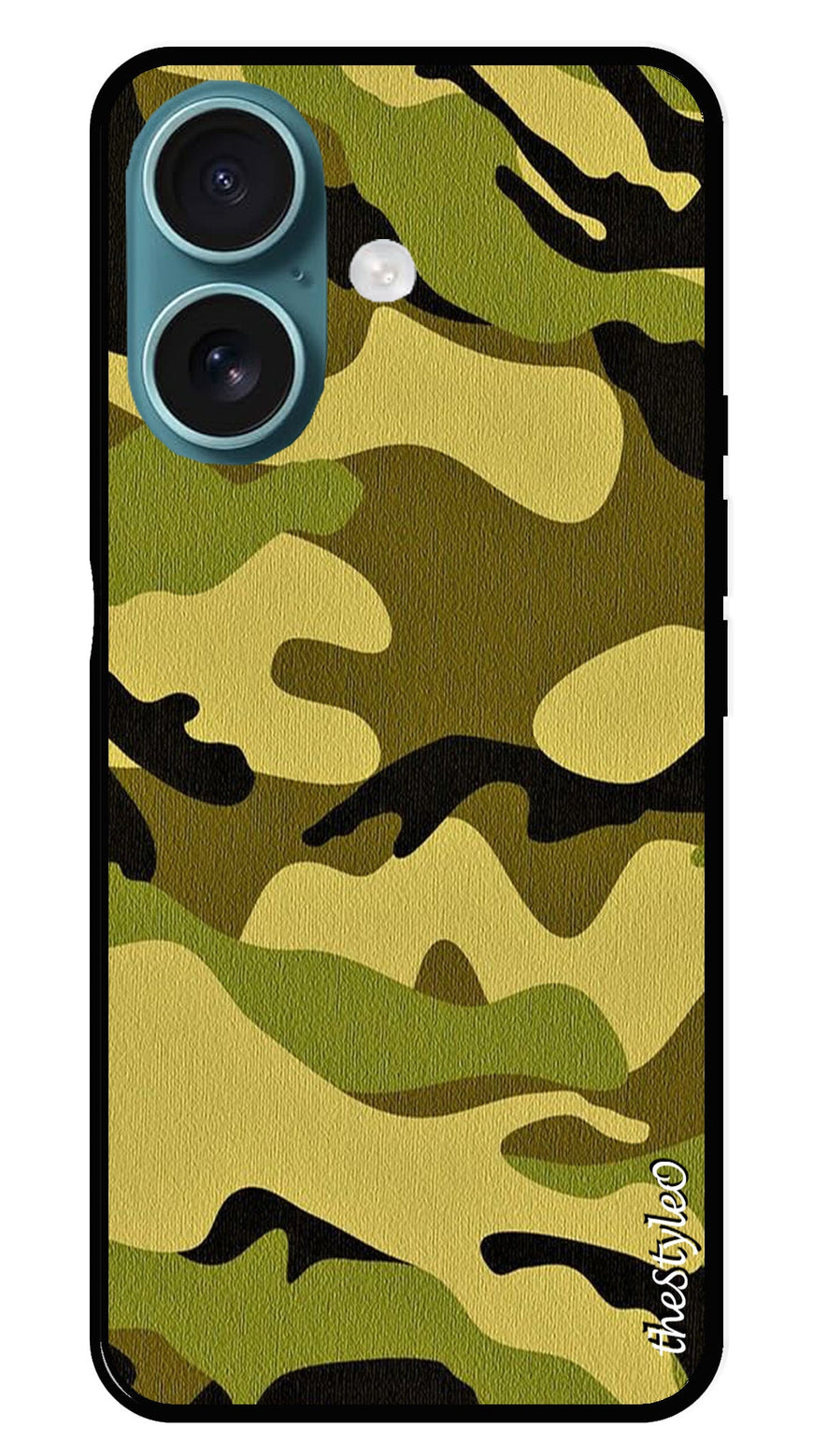 Blue Marble Metal Mobile Case for iPhone 16 (Design No -34)