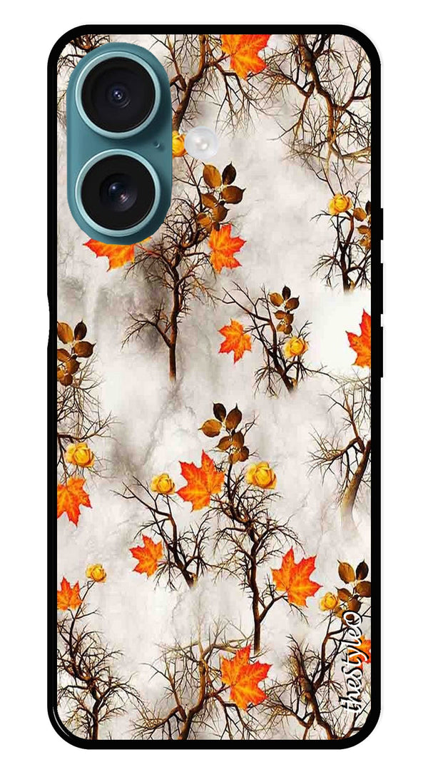 Map Design Metal Mobile Case for iPhone 16 (Design No -54)