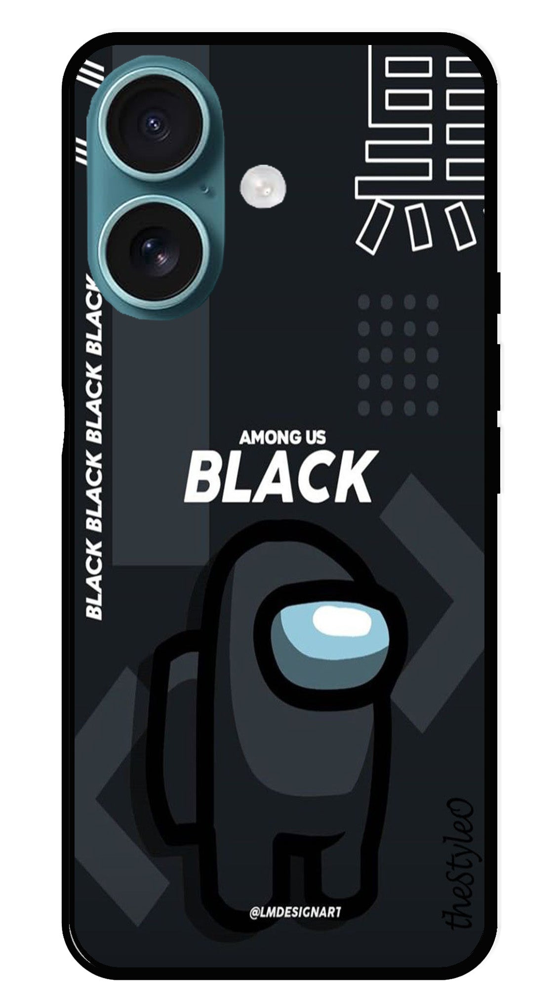 Among us Black Metal Mobile Case for iPhone 16 (Design No -67)