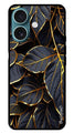 Gold Leaf Metal Mobile Case for iPhone 16 (Design No -73)