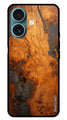 Wooden Design Metal Mobile Case for iPhone 16 (Design No -74)